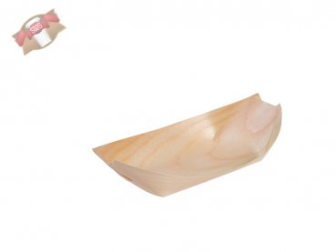 100 Stk. Holz Schiffchen Fingerfood Schale aus Holz 16,5x8,5 cm