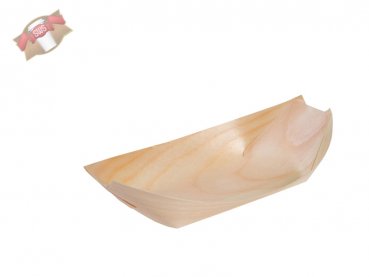 100 Stk. Holz Schiffchen Fingerfood Schale aus Holz 21,5x11 cm