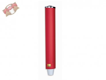 1 Stk. Becherspender für Papier+Plastik Becher mit einem Ø 85-98 mm, rot Wandmontage