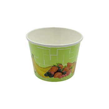 45 Stk. Eisbecher Hartpapierbecher 100 ml Früchte Grün Ø 73 x 52 mm