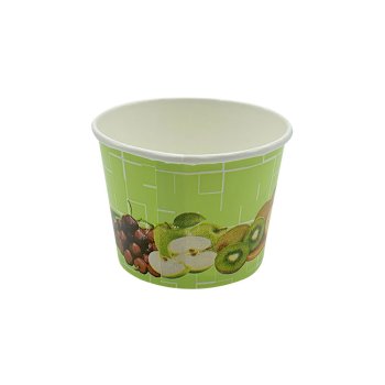 Preview: 45 Stk. Eisbecher Hartpapierbecher 100 ml Früchte Grün Ø 73 x 52 mm