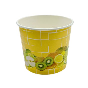 40 Stk. Eisbecher Hartpapierbecher 195 ml Früchte Sonnengelb Ø 81 x 68 mm
