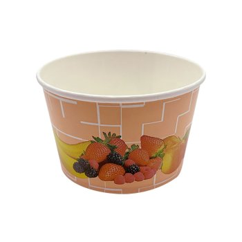 50 Stk. Eisbecher Hartpapierbecher 270 ml Früchte Lachs/Rosa Ø 101 x 63 m