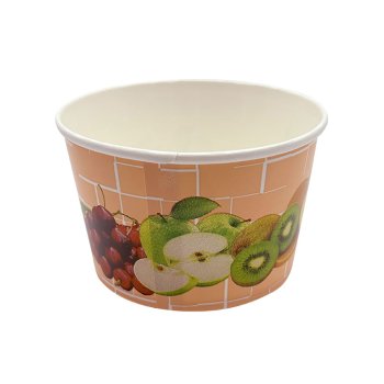 Preview: 50 Stk. Eisbecher Hartpapierbecher 270 ml Früchte Lachs/Rosa Ø 101 x 63 m