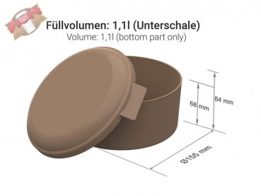 35 Stk. Mehrweg Menübox "ToGo" rund braun Ø 159 x 84 mm