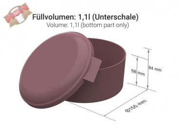 35 Stk. Mehrweg Menübox "ToGo" rund rot Ø 159 x 84 mm