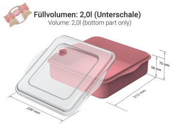 35 Stk. Mehrweg Universalbox „ToGo“, rot/transparent 220 x 210 x 70 mm