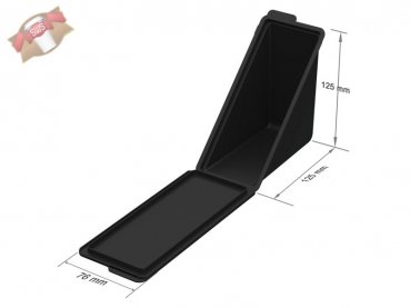 50 Stk. Mehrweg Sandwichboxen „ToGo“, schwarz 185 x 75 x 90 mm