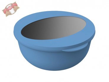 15 Stk. Mehrweg Salatschalen Food-Bowl To Go 1,0 l 82 x Ø 168 mm blau/transparent