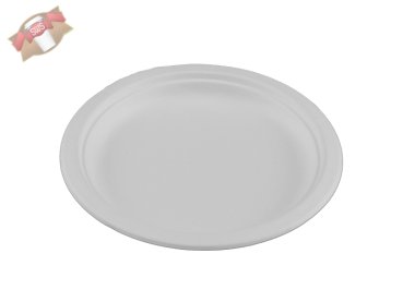 50 Stk. Menüteller Imbißteller aus Zuckerrohr (Bagasse) ungeteilt Ø 17,5 cm
