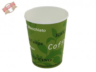 1000 Stk. Bio Kaffeebecher Coffee to go 300 ml 12 oz bedruckt