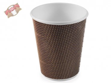 50 Stk. Coffee to go Kaffeebecher Ripple Cup 300 ml braun lila