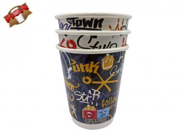 25 Stk. Kaffeebecher Coffee to go Becher 300 ml Doppelwandbecher Graffiti
