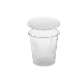 250 Stk. Rundbecher Feinkostbecher 500 ml mit Deckel Becher Gastro aus PP