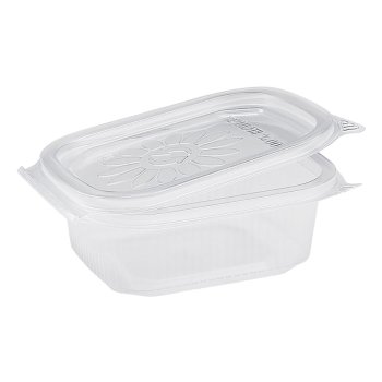 50 Stk. Feinkostbecher PP mit Deckel Ripboxx Tiny klar 250 ml 127 x 108 x 44 mm