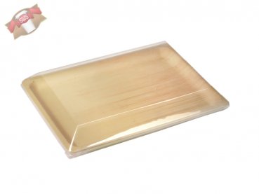 100 Stk. PET-Deckel für Holzteller 409x285x45 mm