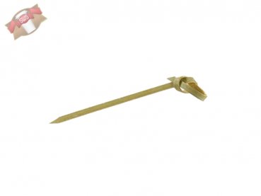 2000 Stk. Bio-Bambus Fingerfood Deko Picker Holzspieße mit Schleife 70 mm