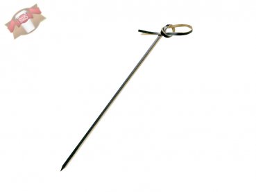 2000 Stk. Bio-Bambus Spieße Schaschlikspieße schwarz mit Schleife 10 cm