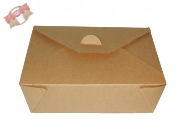 160 Stk. Bio-Faltbox Pommes Döner Asiabox Nudelbox 215x160x90 mm braun
