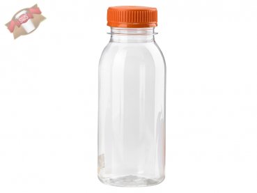 69 Stk. Runde PET-Trinkflaschen mit orangefarbener Kappe 330 ml X69PCS