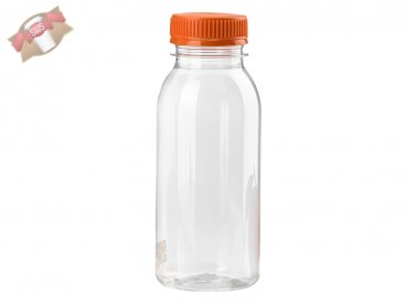 55 Stk. Runde PET-Trinkflaschen mit orangefarbener Kappe 500 ml X55PCS