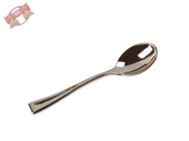 1.000 Stück Teelöffel aus Plastik metallisiert silber 129mm
