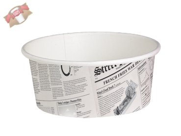 500 Stk. Delikontainer Newsmotiv 600 ml Ø 114 mm Deli Feinkostbecher