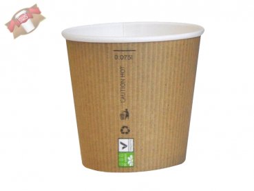 1.000 Stück Bio Pappbecher Natur braun Ø 62mm 90ml