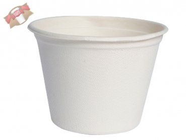 1000 Stk. Bio-Becher aus Zuckerrohr Ø 80 mm 140 ml Eisbecher Dessertbecher