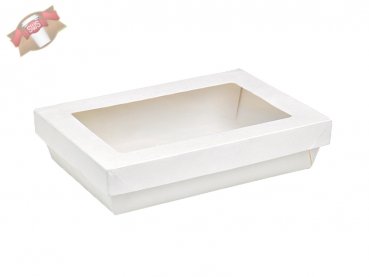 200 Stk. Krayboxen weiß mit Fenster 225x155x50 mm, Salat Box