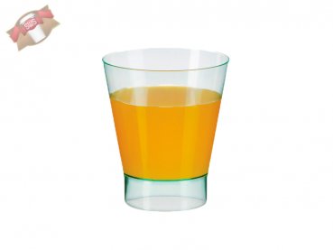 200 Stk. Bio Dessert Becher Plastik Recyclebar grün transparent Ø 75 mm H 89 mm 180 ml