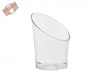 300 Stk. Trinkbecher Plastikbecher mini schräge Kante transparent 30 ml 45x45x58 mm
