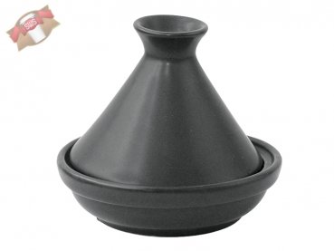 24 Stück Mini-Tajine schwarz aus Porzellan 90mm