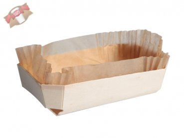 200 Stk. Bio Holz Backform Holzschale  120x90x40 mm 300 ml 12 oz