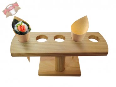 10 Stk. Bio Eistütenhalter Ständer Bambus Plateau 5-löchrig 235x90 mm