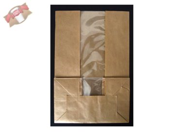 500 Stk. Bio Sandwichtüte Papiertasche braun Sichtfenster 180x110x265 mm