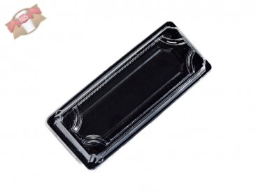 200 Stück Sushi Schachteln schwarz mit transparentem Deckel 225x95x40mm
