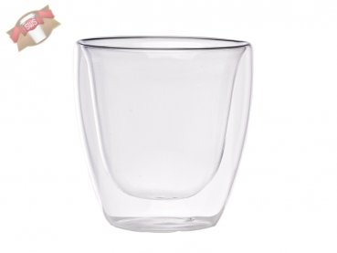 48 Stück Bio Doppelwändiges Glas "Borsilikatglas" Ø 65mm H70mm 80ml