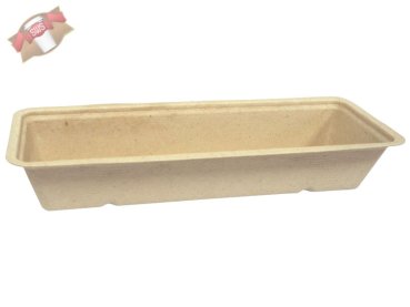 800 Stk. Schale Snacktray Snackschale aus Bagasse braun 200x70x34 mm