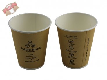 2.000 Stück Bio-Kaffeebecher Coffee to go Becher braun "Futur Smart" Ø 62,5 H 64 mm 100 ml