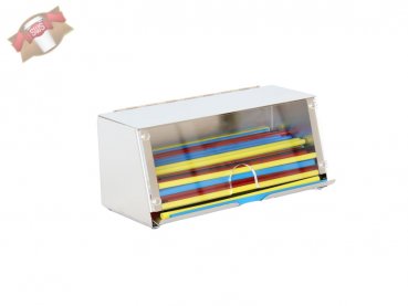 1 Stk. Trinkhalmspender Strohhalmspender Spender Edelstahl mit Acrylglasfront