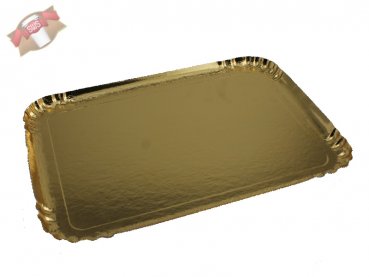 100 Stk. Tablett Serviertablett PET Gold 250 x 340 mm