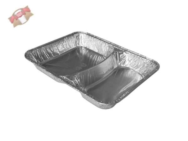 100 Stk. Aluschalen Menüschalen 2-geteilt 227x177x30 mm R880 G
