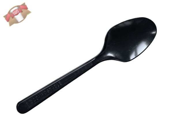 100 Stk. Löffel Mehrweg-Löffel 16-18 cm schwarz