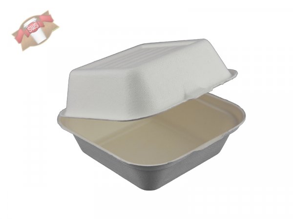 400 Stk. Hamburgerbox Chicken Wings Box 14 x 14 x 8 cm aus Zuckerrohr
