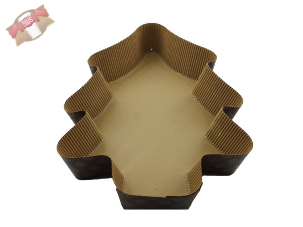(200 Stück) Weihnachten Papier Backform Tannenbaum 16x14x0,35 cm