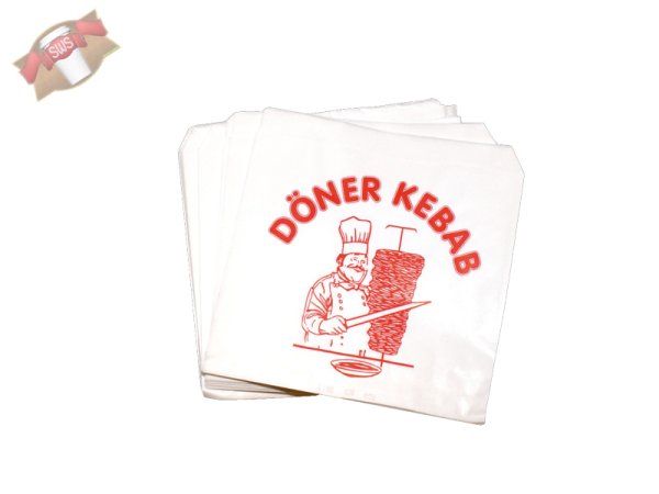 2800 Stk. Dönertüten Döner Kebab Tüten Beutel 16x16 cm weiß