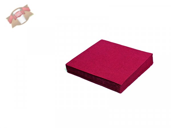100 Stk. Servietten 1-lagig 33 x 33 cm 1/4 Falz bordeaux
