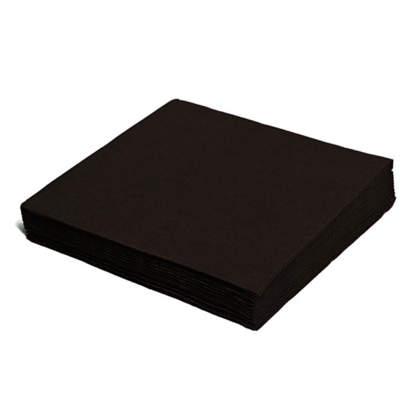 100 Stk. Servietten 33 x 33 cm 2-lagig 1/4 Falz schwarz