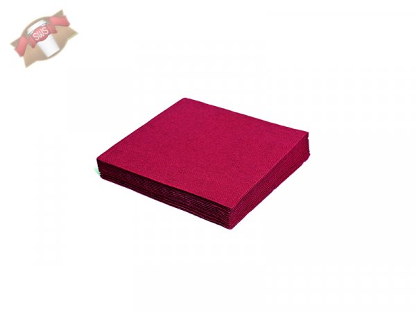 250 Stück Servietten 33 x 33 cm 1/4 Falz 3-lagig bordeaux